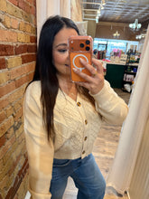 Chunky Cable Knit Button-Front Cardigan