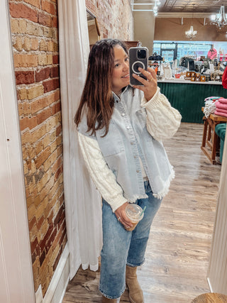 Everly Sweater Sleeve Button Down Shacket
