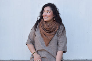 Bandana Wool Blend Scarf in Camel
