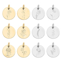 18K Gold Birth Flower Charm