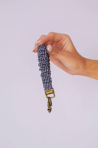 Inky Black Gingham Keychain