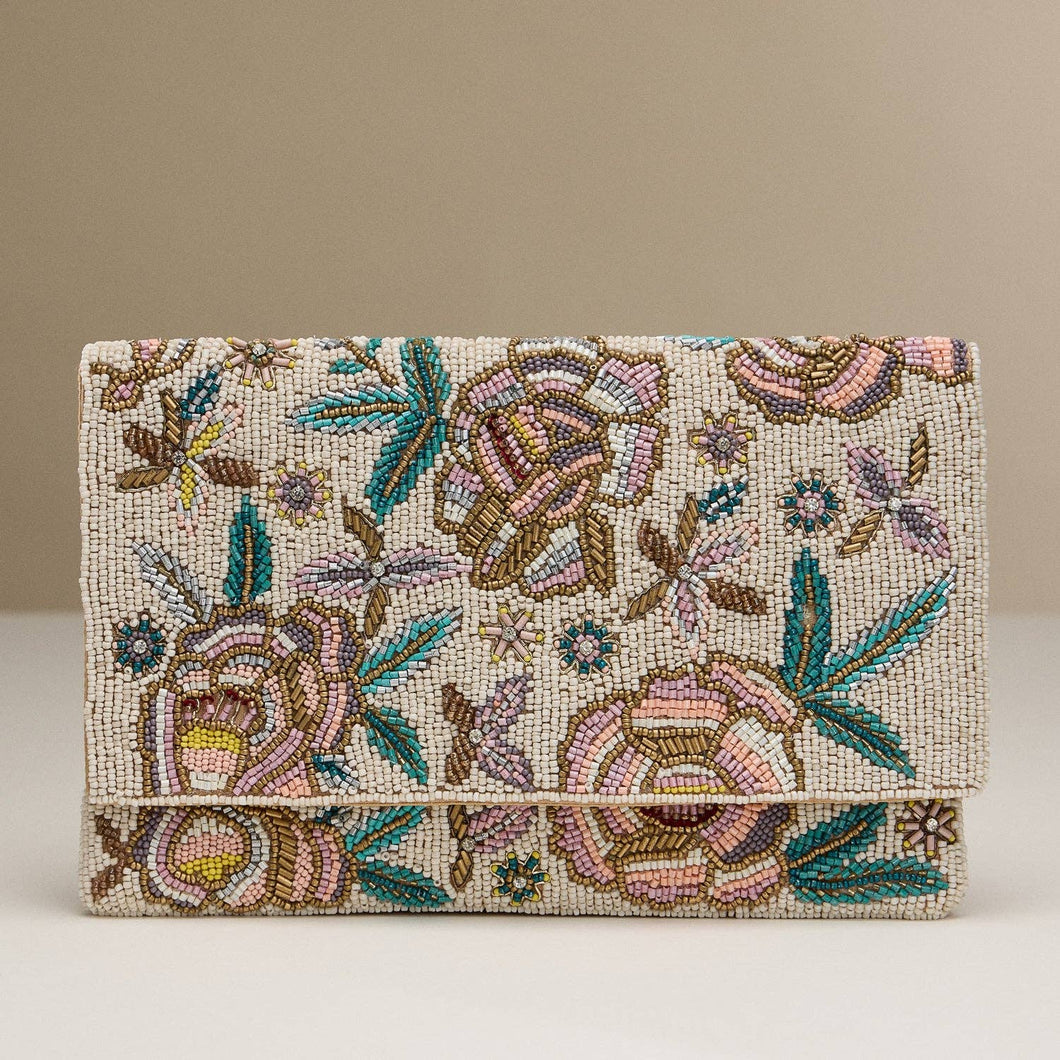 Beaded Floral Clutch