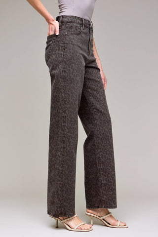 Blair Straight High Rise Denim in Cheetah