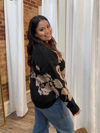 Evening Meadow Knit Sweater in Black