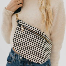 Westlyn Woven Bum Bag in Checkered Black