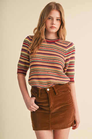 Aspen Multi-Color Striped Sweater
