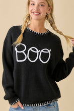 "Boo" Sweater With 3D Braided Writing