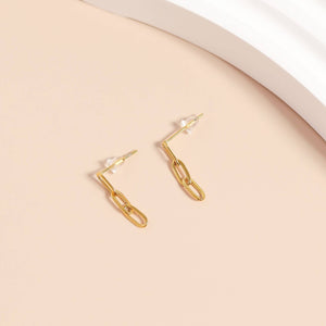 Gold Paperclip Earrings
