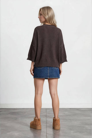 Sophia Knit Top in Brown