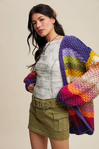 Rainbow Crochet Cardigan