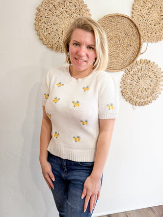 The April Floral Embroidered Sweater