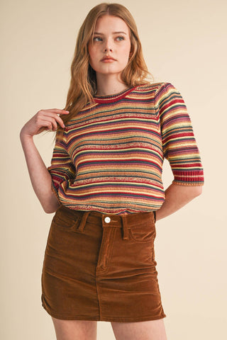 Aspen Multi-Color Striped Sweater