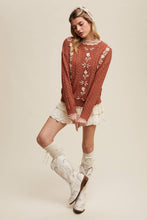 Rory Embroidered Cable Knit Sweater