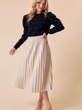 Kendra Pleated Midi Skirt
