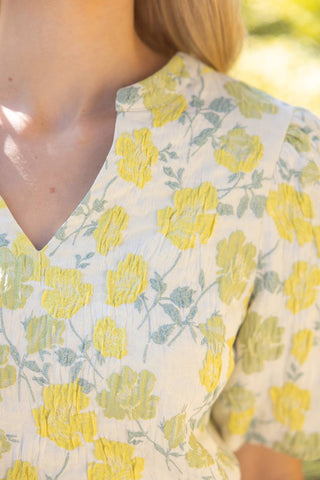 Paula Floral Jaquard Top