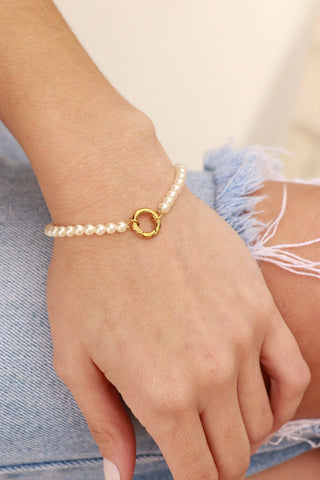 Tanya Pearl Charm Holder Bracelet