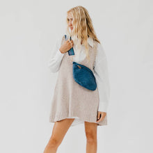 Westlyn Woven Bum Bag in Metallic Gunmetal