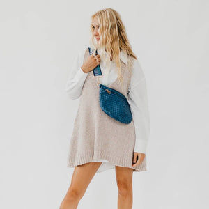 Westlyn Woven Bum Bag in Metallic Gunmetal