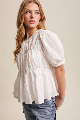 Alice Embroidered Peplum Blouse