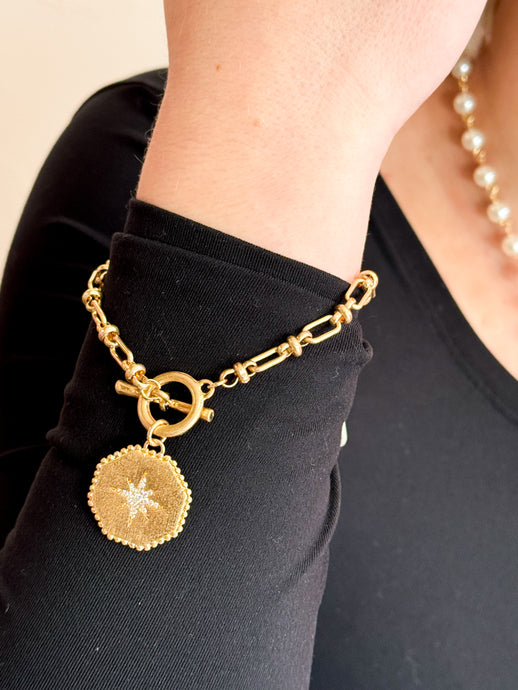 North Star Charm Toggle Bracelet