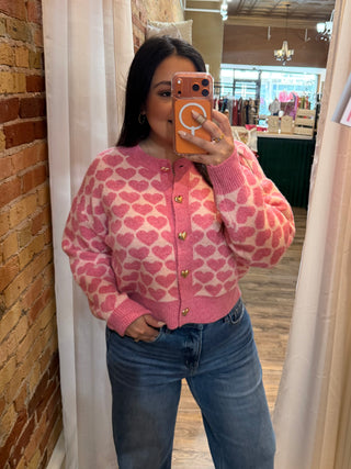Sweet Heart Button Down Cardigan