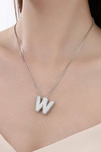 Initial Pave Bubble Necklace