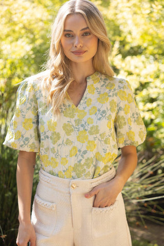 Paula Floral Jaquard Top