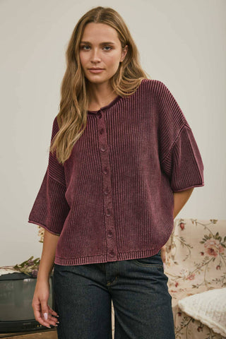 Elowen Cardigan in Burgundy