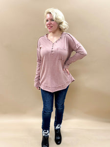 Not So Basic Knit Top in Mauve