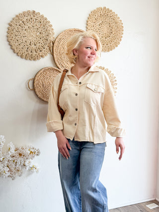 French Terry Button Down Jacket