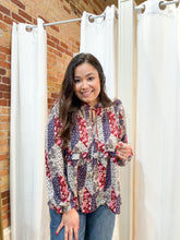 Charlotte Ruffle Top in Wine