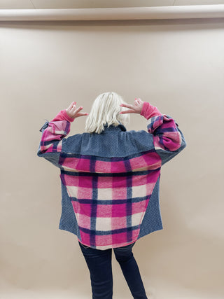 Myra Denim Plaid Shacket