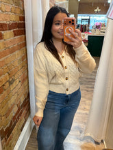 Chunky Cable Knit Button-Front Cardigan