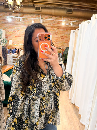 Charlotte Ruffle Top in Black