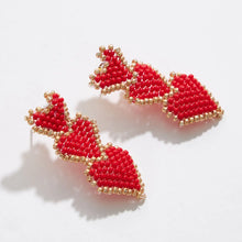 Petite Triple Heart Seed Beads Earring