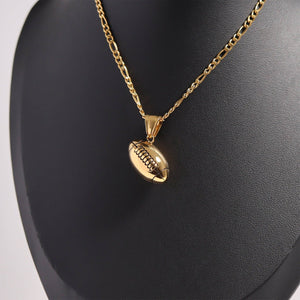 18K Gold 3D Football Pendant