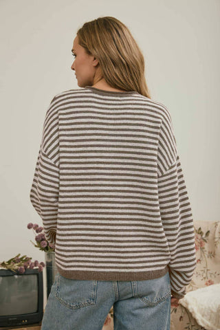 Georgia Henley Sweater in Mocha