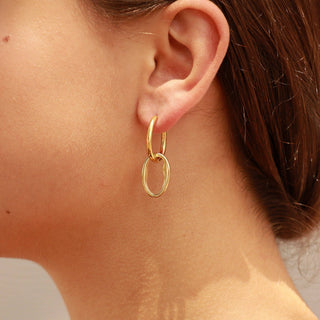 Bertha 18K Interlocked Oval Earrings