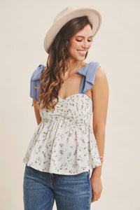 Romantic Florals Smocked Top