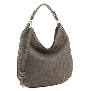 Nora Woven Hobo Bag in Gray