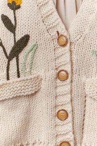 Autumn Harvest Embroidered Knit Cardigan