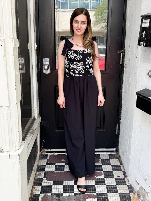 Tess Embroidered Wide Leg Jumpsuit