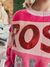 Rose All Day Print Oversized Sweater