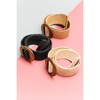 Wooden Buckle Rattan Belt