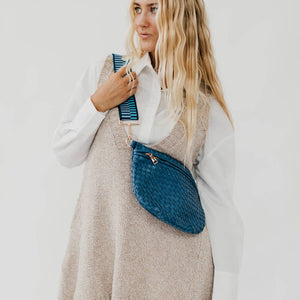 Westlyn Woven Bum Bag in Metallic Gunmetal