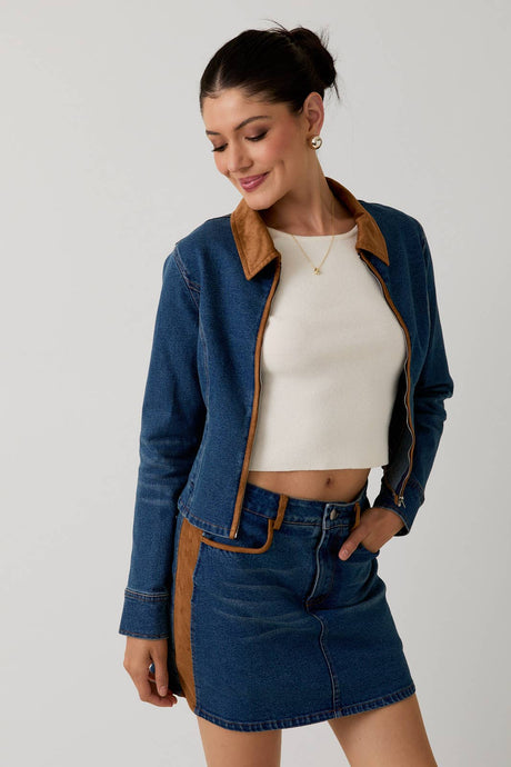 Lola Denim Zip Up Jacket