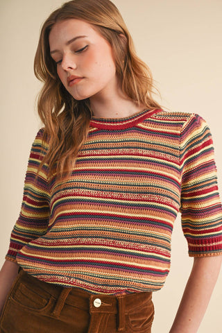 Aspen Multi-Color Striped Sweater