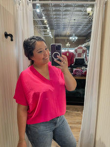 Olivia Top in Hot Pink