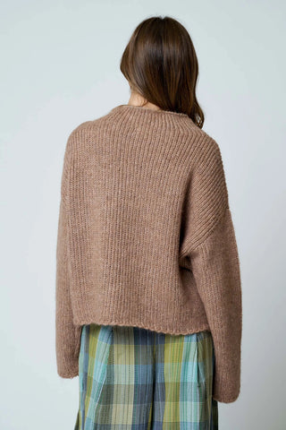 Cassia Oversized Knit Sweater in Mocha