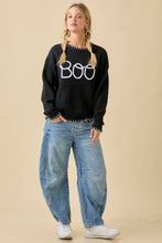 "Boo" Sweater With 3D Braided Writing